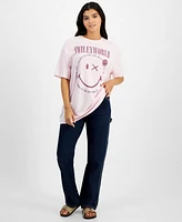 Grayson Threads, The Label Juniors' Smiley World Graphic T-Shirt