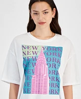 Grayson Threads, The Label Juniors' New York Skyscraper Graphic-Print Tee