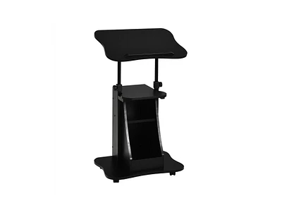Slickblue Sit-to-Stand Laptop Desk Cart Height Adjustable with Storage-Black