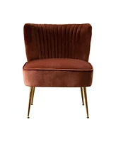 WestinTrends 25" Wide Upholstered Tufted Velvet Accent Chair With Metal Leg