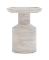 Simpli Home Haynes Solid Mango Wood Wooden Accent Table in White Wash