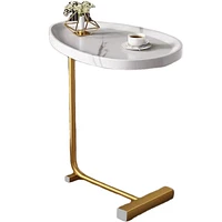 White C-shaped Side Table Set