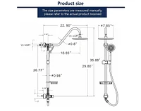 Shower System With Rain Showerhead, 5-Function Hand Showerble Slide Bar And Soap