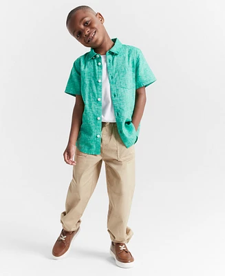 Epic Threads Little & Big Boys Heathered Short-Sleeve Shirt, Created for Macy's