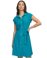 Dkny Women's Ruched A-Line Shirtdress