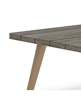 Simpli Home Belize Solid Acacia Wood Outdoor Coffee Table in Distressed Weathered Grey