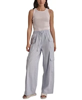 Dkny Jeans Women's High-Rise Drawstring Wide-Leg Cargo Pants