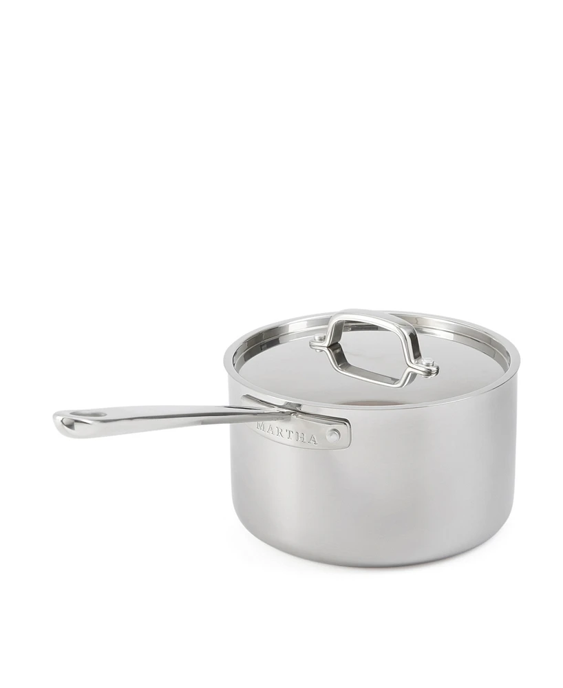 Martha by Martha Stewart Stainless Steel Qt Saucepan with Lid