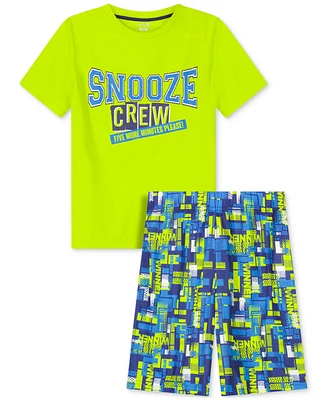 Max and Olivia Boys 2-Pc. Lime Snooze Tee & Short Pajama Set