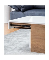 Streamdale Furniture Arlo Light Brown Wood Finish Coffee Table With Hidden Compartments And 2 Drawers