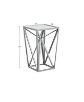 Streamdale Furniture Zee Silver Angular Mirror Accent Table