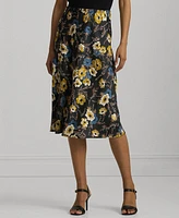 Lauren Ralph Lauren Women's Floral Charmeuse Midi Skirt