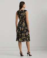 Lauren Ralph Women's Belted Floral A-Line Dress