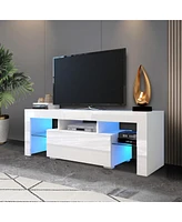 Entertainment Tv Stand, Large Tv Stand Tv Base Stand With Led Light Tv Cabinet