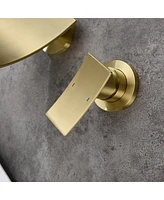 Streamdale Furniture Wall Mount Widespread Bathroom Faucet