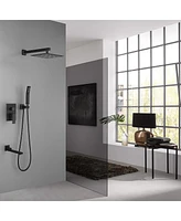 Shower System 10 Inch Square Bathroom Luxury Rain Mixer Shower Combo Set