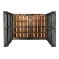 5-Pieces Outdoor Patio Wicker Bar Set, Bar Height Chairs With Non-Slip Feet And Fixed Rope