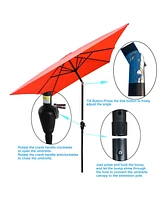 6 X 9FT Patio Umbrella Outdoor Waterproof Umbrella With Crank And Push Button Tilt