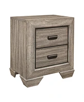 Simplie Fun Natural Finish 1pc Nightstand Flat Cup Pulls Two Dovetail Drawers Wooden Bedside Table Bedroo