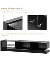 Streamdale Furniture Tv Stand With Two Media Storage Cabinets Modern High Gloss Entertainment Center