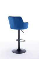 Adjustable Blue Bar Stools Set - 2 Pack