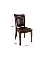 Streamdale Furniture Set of 2 Dark Cherry Espresso Dining Chairs