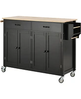 Wood Top Kitchen Island Cart