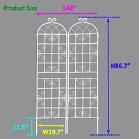 Streamdale Furniture Metal Garden Trellis 86.7" X 19.7" for Climbing Plants