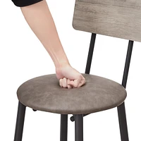 Bar Table Set With 4 Bar Stools Pu Soft Seat With Backrest, Grey, 47.24" L X 23.62" W X 35.43"