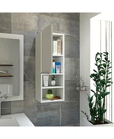 Mila Bathroom Cabinet, Two Internal Shelves, Two External Shelves, Single Door - White