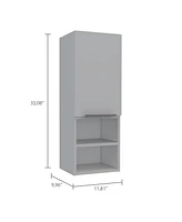 Streamdale Furniture Mila Bathroom Cabinet, Two Internal Shelves, Two External Shelves, Single Door - White