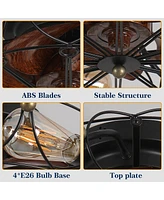 Low Profile Caged Ceiling Fan With Lights Remote Control