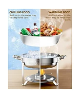 Simplie Fun Round Buffet Catering Dish For Home And Outdoor 2 Pcs/ Sets