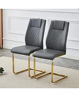 Modern dining chairs, restaurant chairs, and gold legged upholstered chairs made of artificial leather, suitable for kitchens, living rooms, bedrooms,
