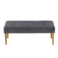 Streamdale Furniture Velvet Benches with Gold Legs, 2-in-1 for Living Room