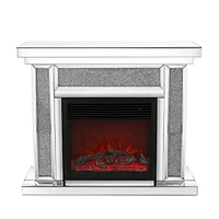 Acrylic Diamond Mirror Mantelpiece with Electric Heater