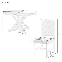 Retro-Style Dining Set with Extendable Table & 4 Chairs