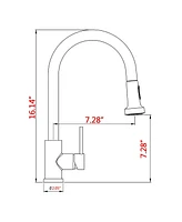 Streamdale Furniture Stainless Steel Pull Down Kitchen Faucet With Soap Dispenser Brushed Nickel