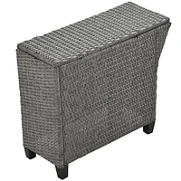 6 - Person Fan-shaped Rattan Suit Combination with Cushions and Table,Suitable for Garden