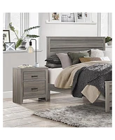 Streamdale Furniture Dark Finish Transitional Look 1 Piece Nightstand Industrial Rustic Modern Style