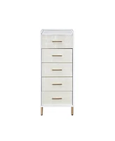 Streamdale Furniture Myles Jewelry Armoire, White, Champagne & Gold Finish