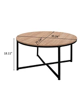 Streamdale Furniture Modern Round Metal Coffee Table