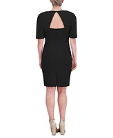 Jessica Howard Petite Draped-Sleeve V-Neck Sheath Dress