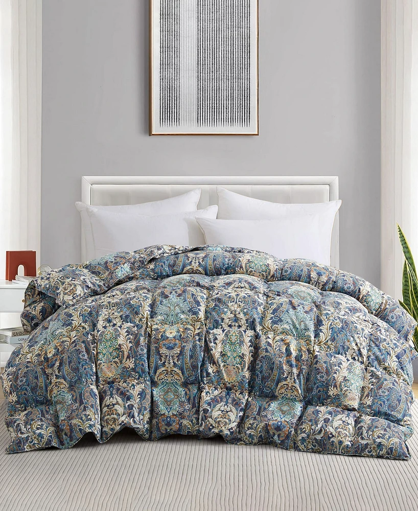 Unikome Printed All Season White Goose Feather Fiber Comforter