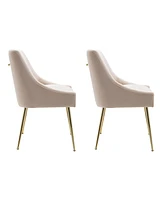 Upholstered Performance Velvet Accent Chair With Metal Leg (Set of 2)
