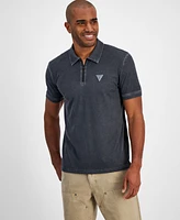 Guess Men's Steno Short Sleeve Quarter-Zip Polo Shirt