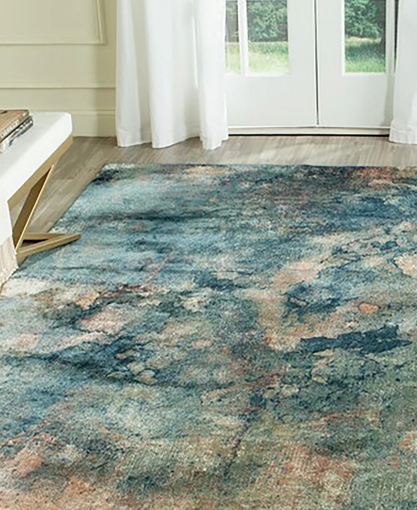 Safavieh Constellation Vintage CNV765 Light Blue and Multi 6'7" x 9'2" Area Rug