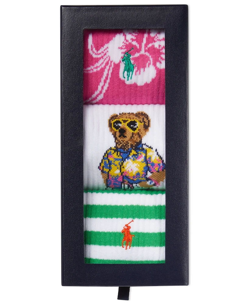 Polo Ralph Lauren Men's 3-Pk. Beach Bear Crew Socks