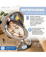 Jool Baby Nova Swing for Newborns - Electric Motorized Infant Swing, Bluetooth Music, 10 Preset Melodies, Remote (Updated Model, Gray)