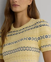 Lauren Ralph Women's Fair Isle Puff-Sleeve Sweater, Regular & Petite